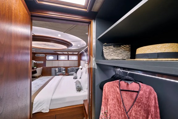Lady Gita aft Master cabin closet