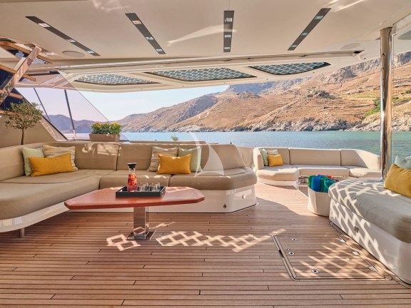Aft deck coffee seating area