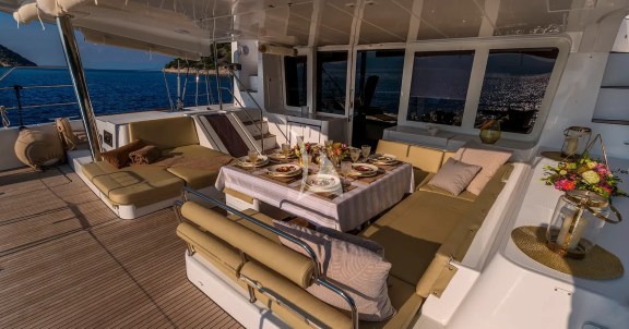 Aft deck dining area