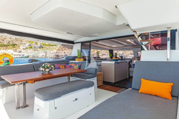 Cockpit and aft lounge