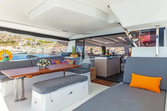 Cockpit and aft lounge