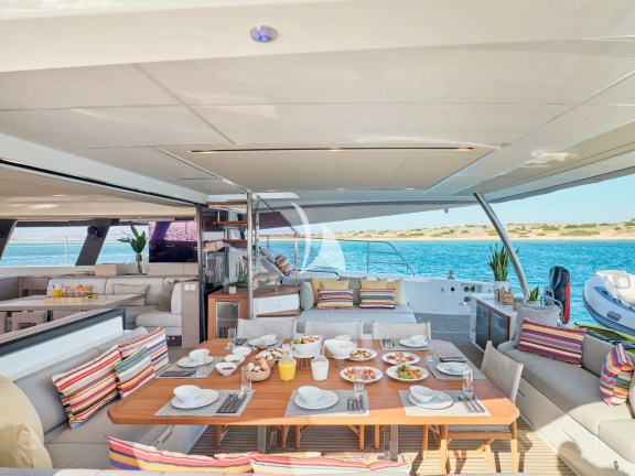 Aft deck dining table