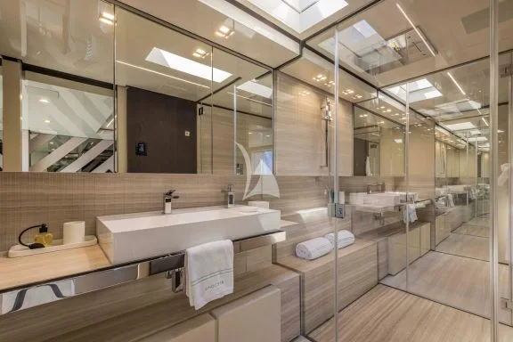Master stateroom ensuite with his and hers