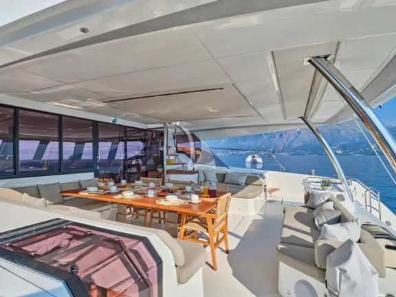 Aft dining and seating area