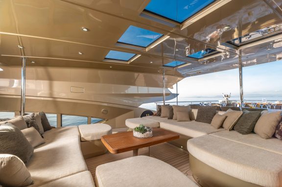 Bridge deck seating area