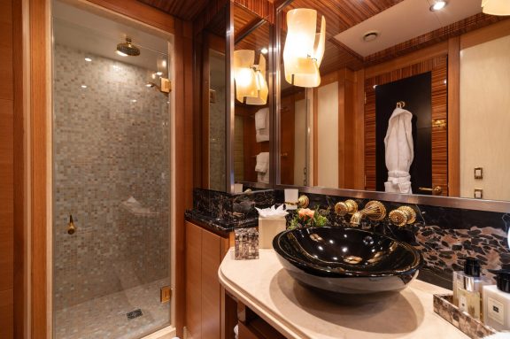 Twin cabin bathroom