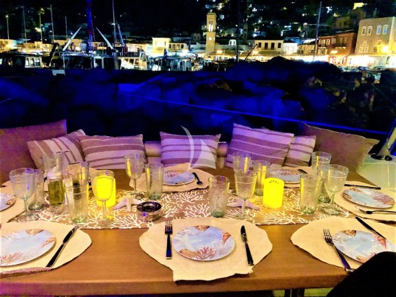 Dinner at the fantastic port of Hydra, Saronic