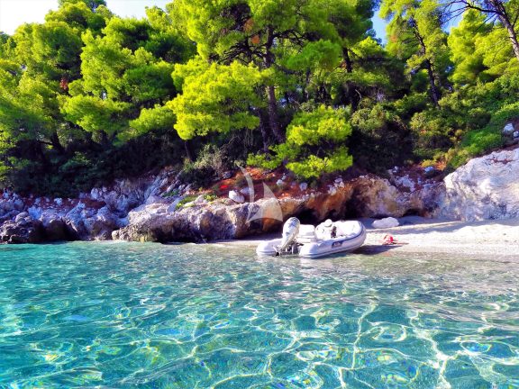 One of the many amazing private beaches of West Skopelos, Sporades