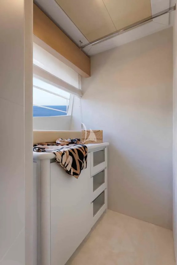 One of the 2 spacious walk in closets of the 2nd Master Cabin (main deck)