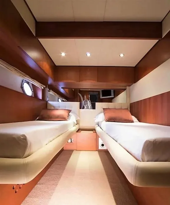 One of the 2 almost identical Twin Cabins. Both have spacious en suite bathrooms and can be converted to Doubles (King)