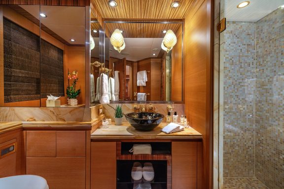 Twin cabin bathroom