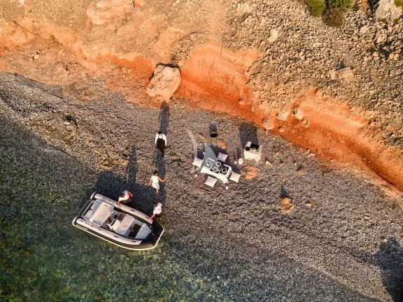 Aerial view - Dinner on the beach