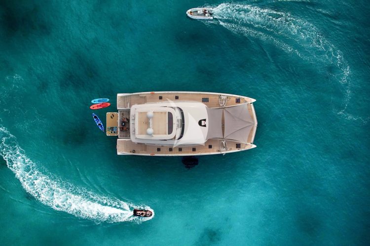 Aerial view with jet ski