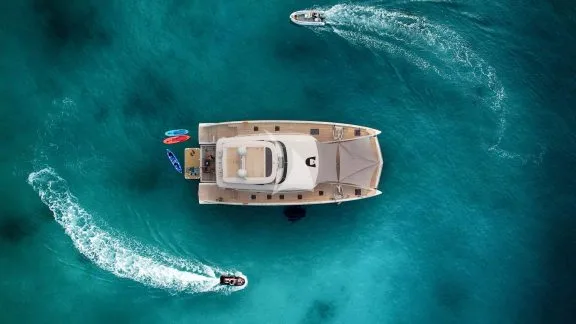 Aerial view with jet ski