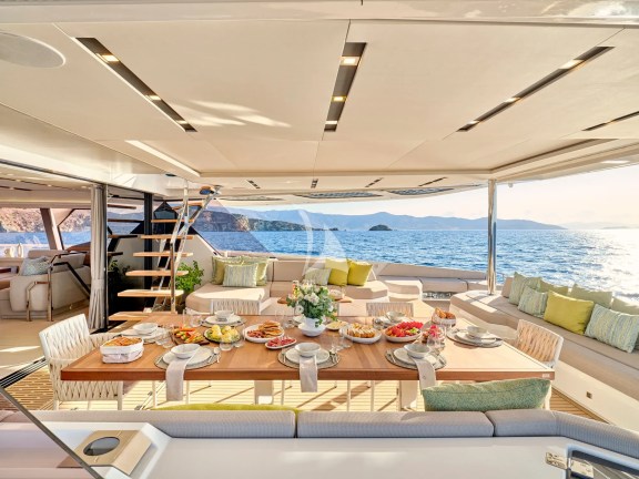 Aft deck dining area