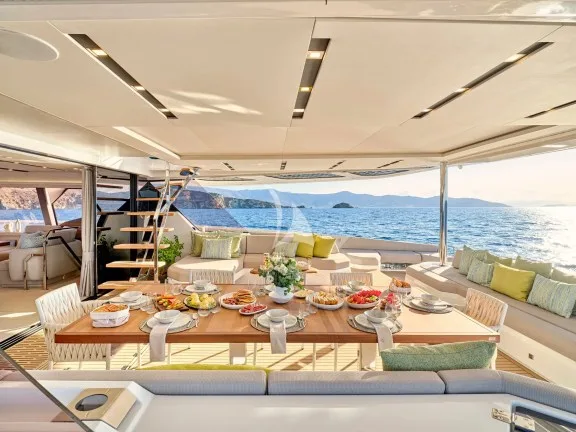 Aft deck dining area