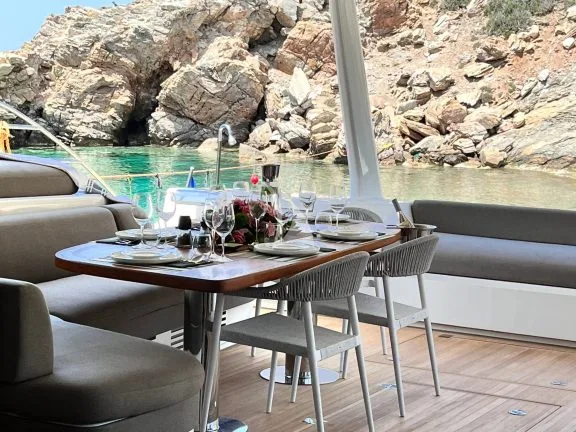Aft deck dining area