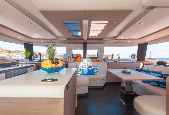 Galley and saloon area