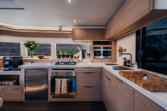 Main saloon with galley up