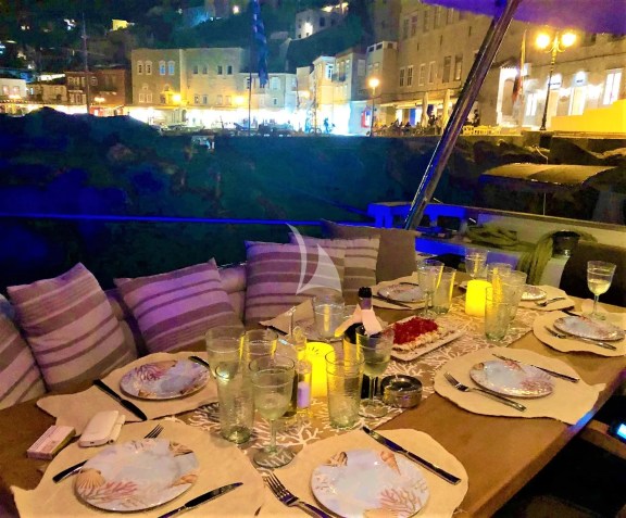 Dinner at the fantastic port of Hydra, Saronic