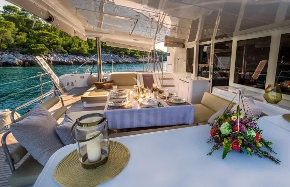 Aft deck dining area