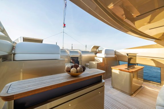 Forward of bridge deck seating area