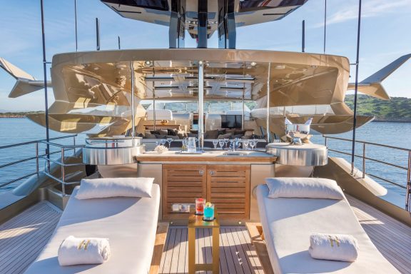 Bridge deck aft sunbathing