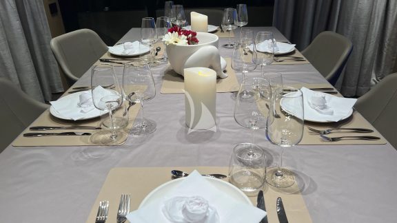 Skylounge Dining Room at night (upper deck)