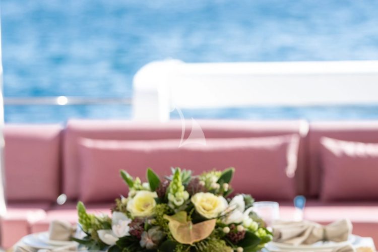 Aft deck dining area 