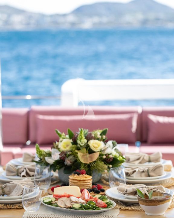 Aft deck dining area