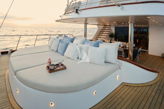Lady Gita aft lounge sunset