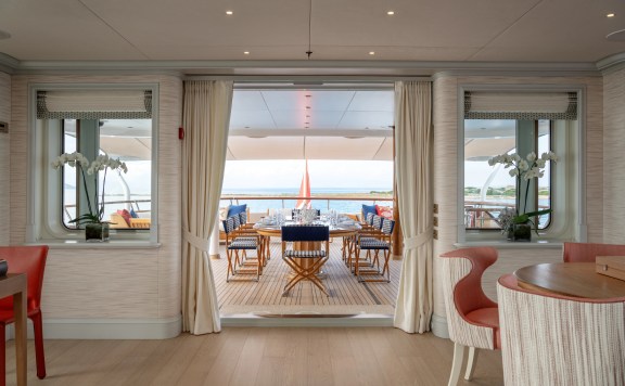 Bridge deck salon looking aft