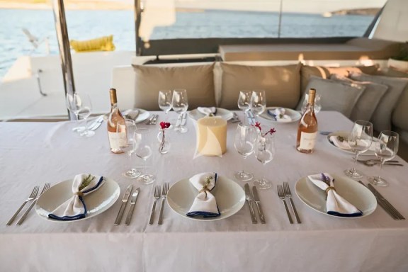 Dinner table set up