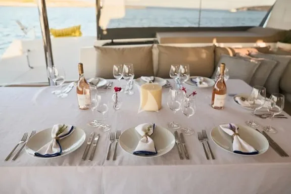 Dinner table set up