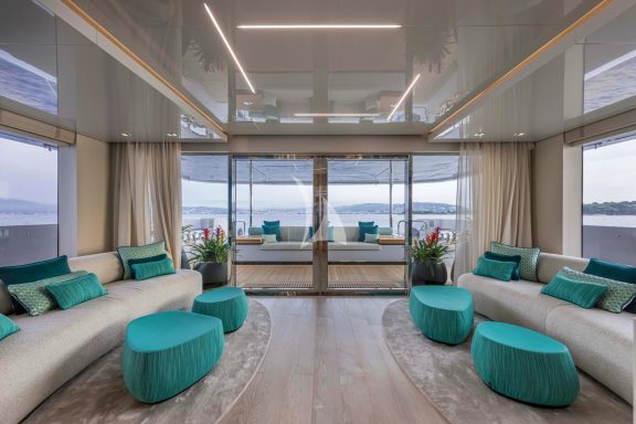 Main salon looking aft