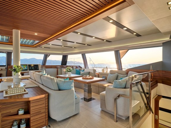 Main Salon with convertible dining table