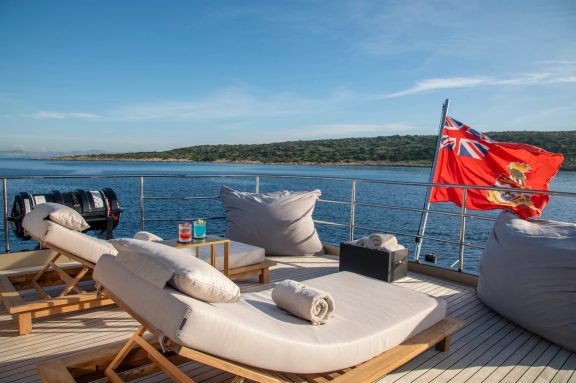 Bridge deck aft sunbathing