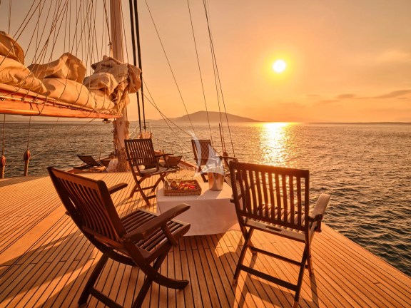 Sunset on deck
