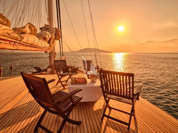 Sunset on deck