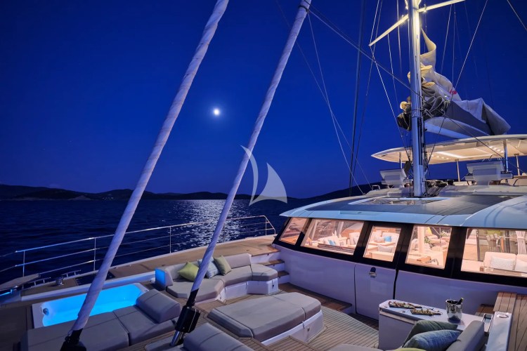 Fore deck night view