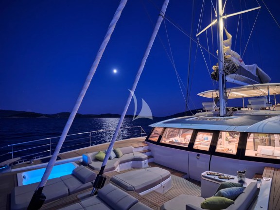 Fore deck night view