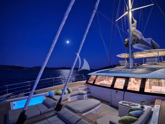 Fore deck night view
