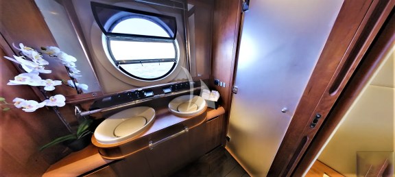 Master cabin bathroom with separate hydro-jet shower and toilet rooms