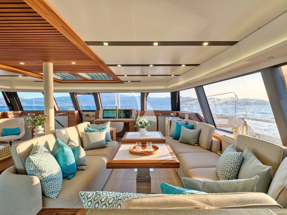 Main Salon with convertible dining table