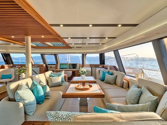Main Salon with convertible dining table