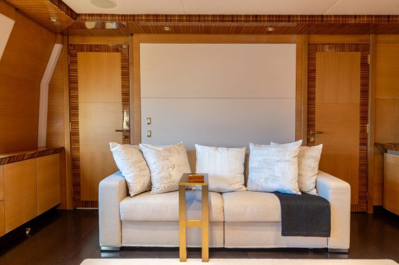 Media room/owner's salon forward on main deck