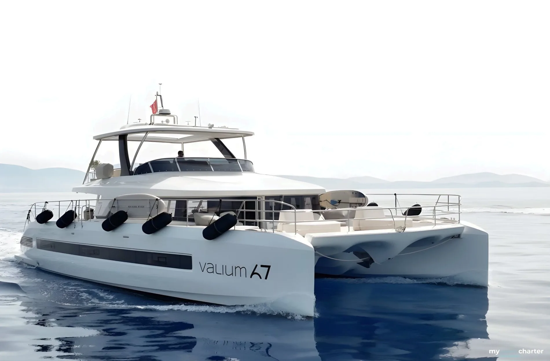 Luxury charter yacht cruising in Greece