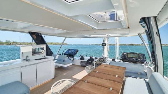 Flybridge lounge area