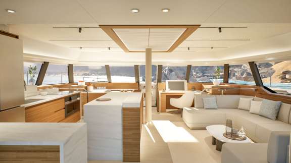 The large saloon and galley