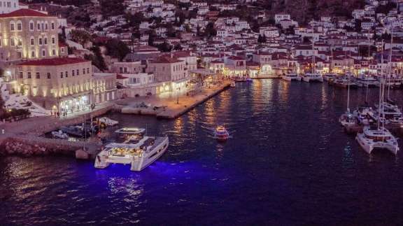 Arial view with underwater lights